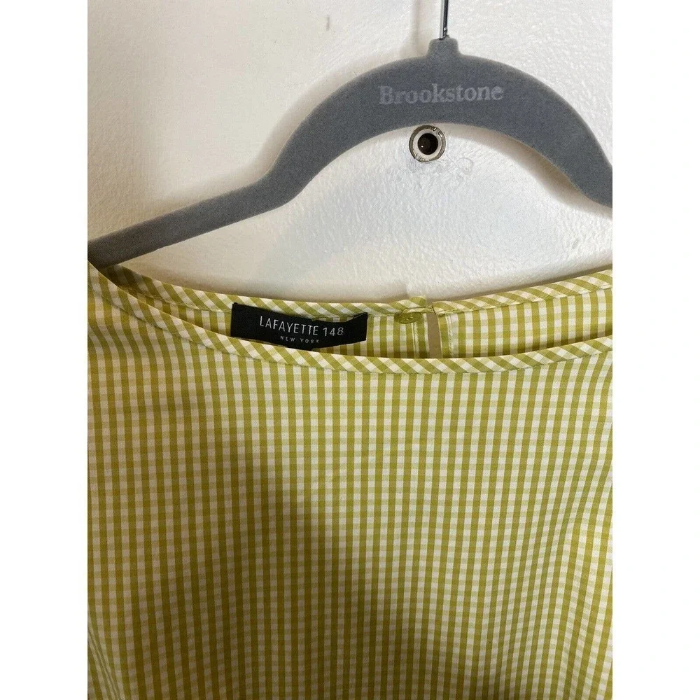 Lafayette 148 New York Margarita Ithaca Gingham Mini Check Blouse Size P (0-2) - Picture 7 of 7